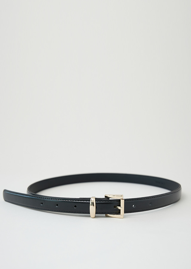 [선물옵션]  eco leather square buckle belt-gold