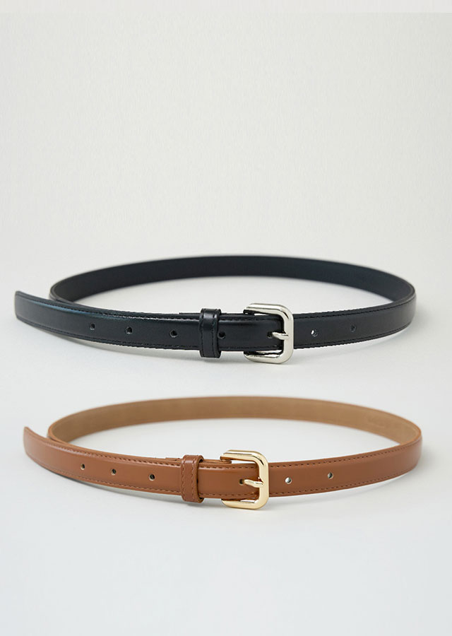 [선물옵션]  eco leather volume buckle belt-2color