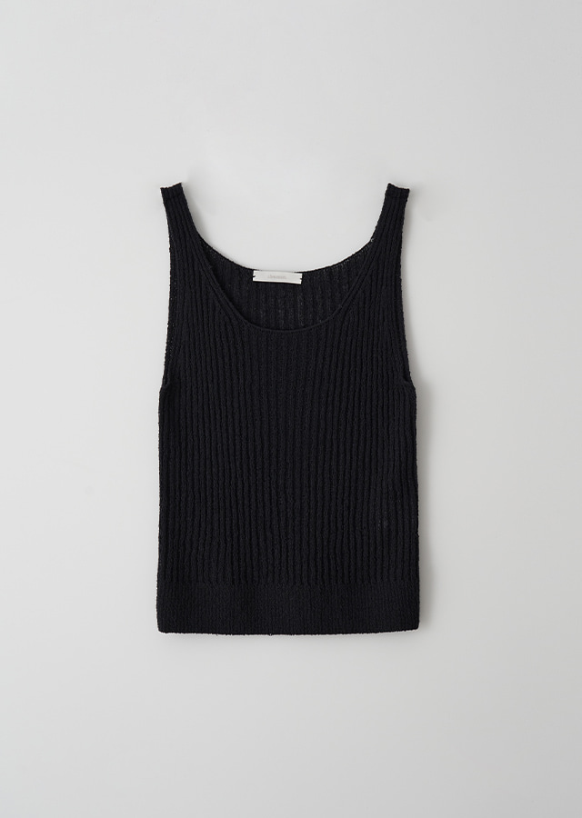 boucled sleeveless knit-black