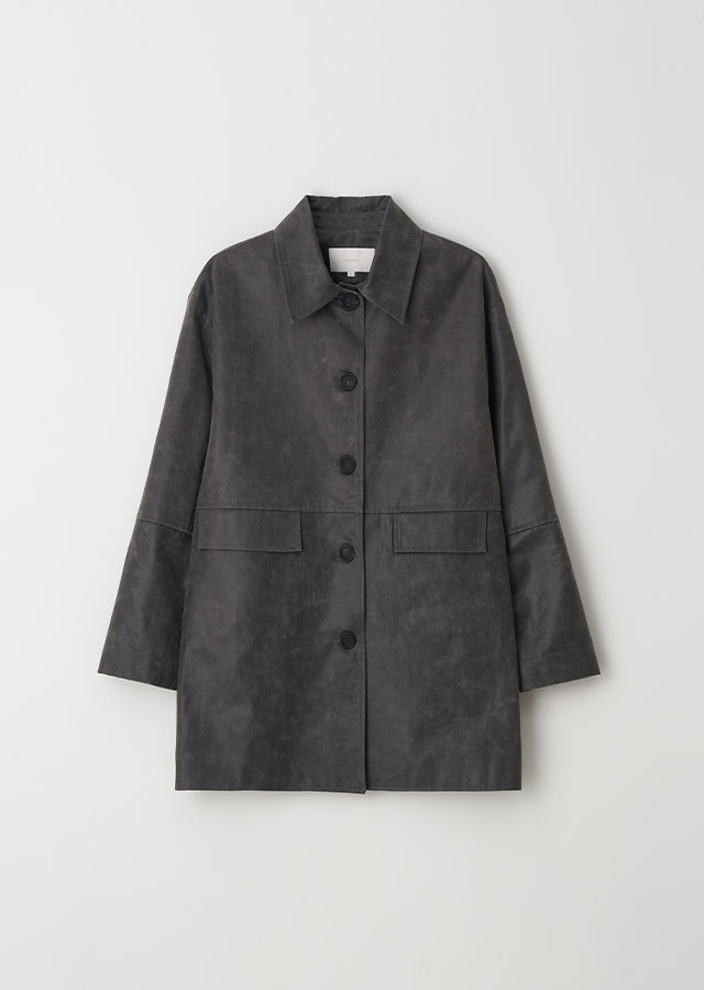 suede half jacket-gray