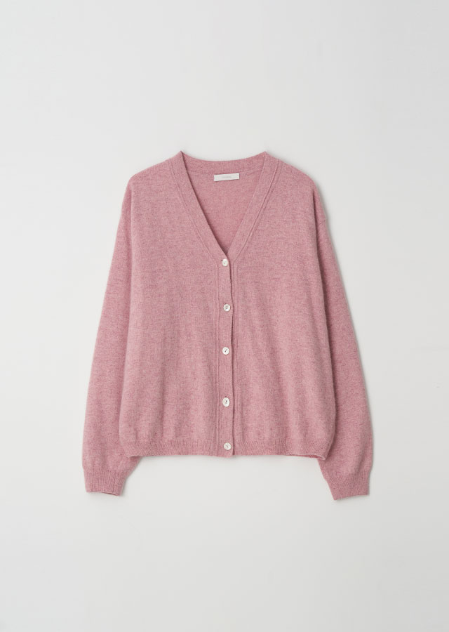 raccoon over fit knit cardigan-indipink