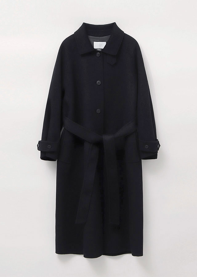 [15%] handmade wool trench coat-black