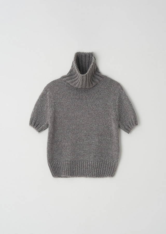 mohair turtleneck knit -gray