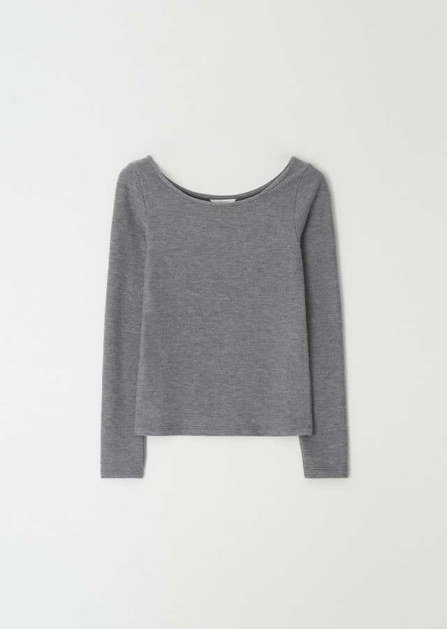 [20%] essential boat neck top-gray