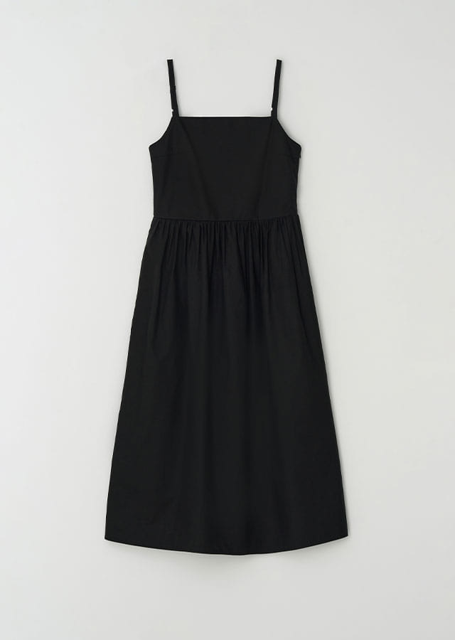 bustier shirring dress-black