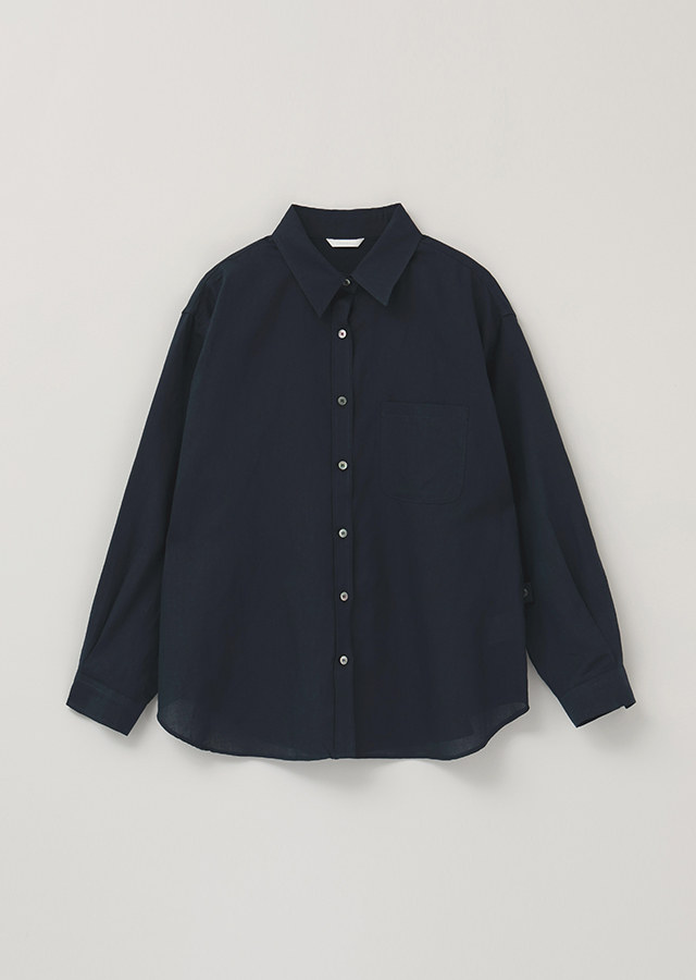 [10%] linen bamboo blended wrap shirt-navy(S size 4월 25일 이후 순차배송)