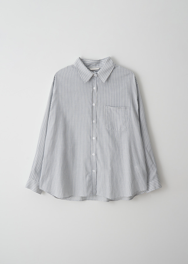 stripe tencel wrap shirt-stripe