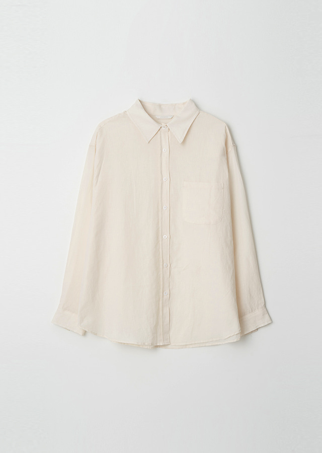 [10%] linen bamboo blended wrap shirt-cream(S size 4월 25일 이후 순차배송)